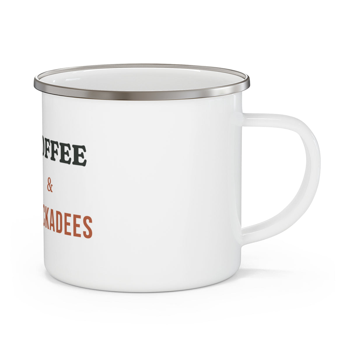 Coffee & Chickadees Enamel Camping Mug 12oz by SG Design – view 2