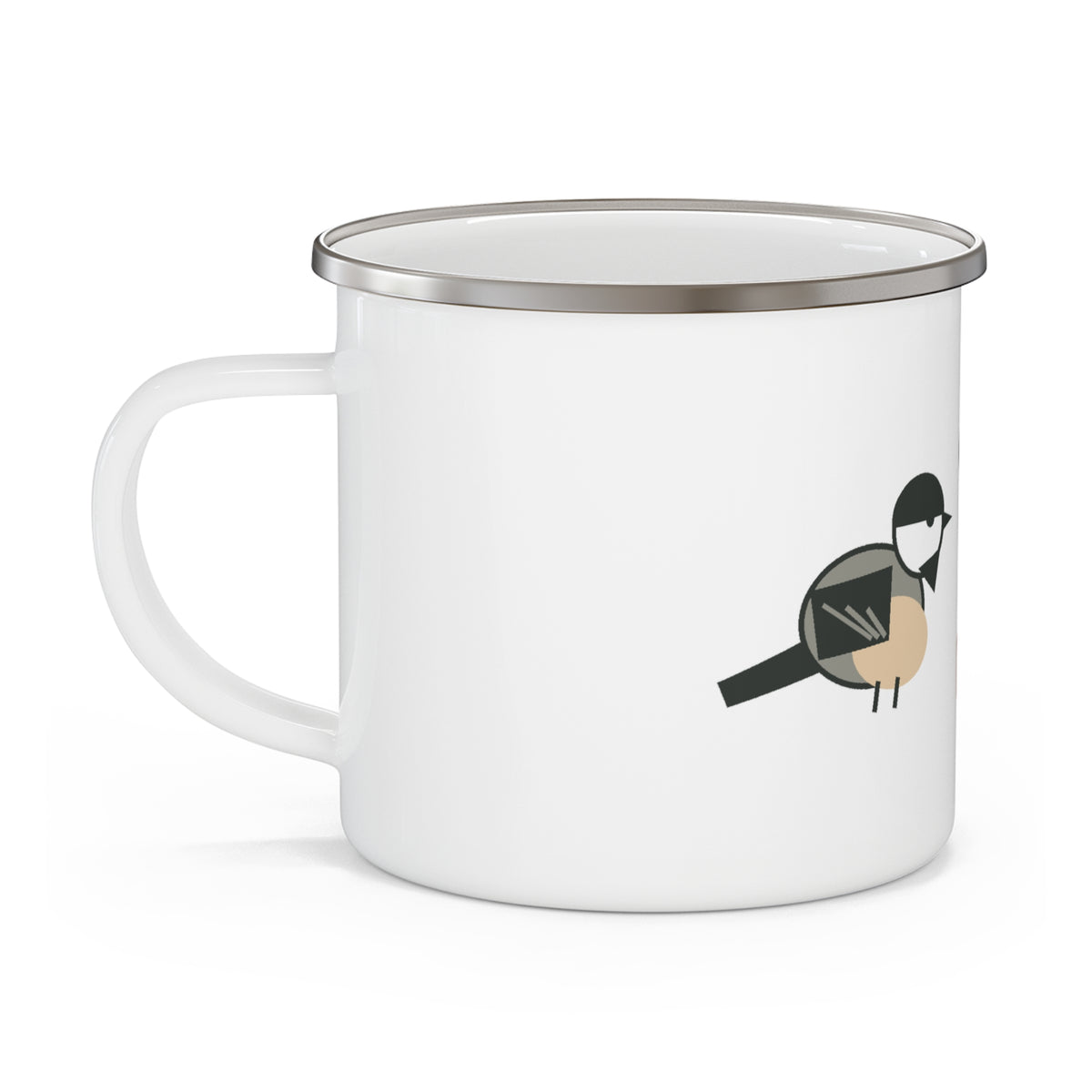 Coffee & Chickadees Enamel Camping Mug 12oz by SG Design – view 3